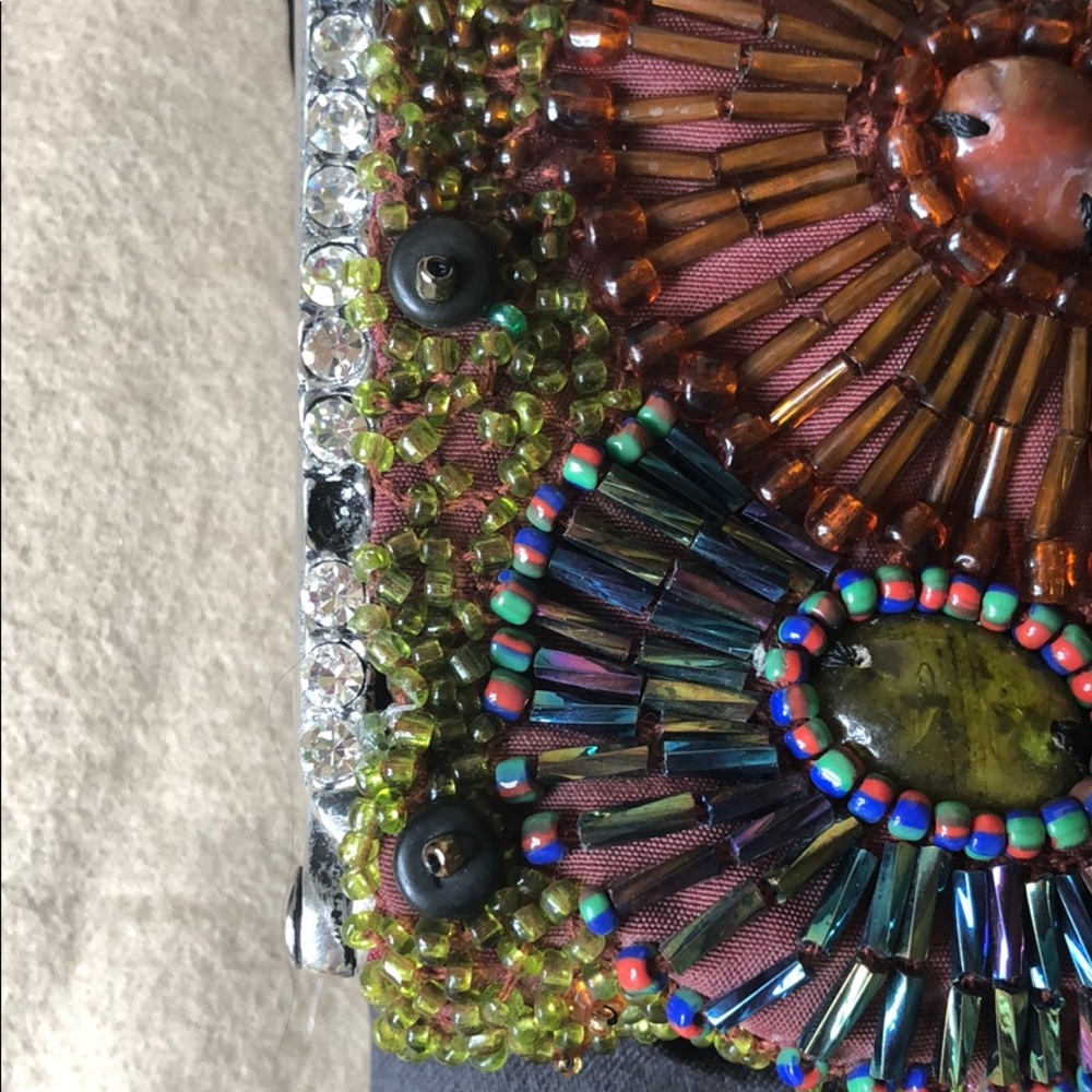Clara Kasavina Laura Multi-Colored Clutch—missing 2 small rhinestones & 3 beads - Picture 9 of 11